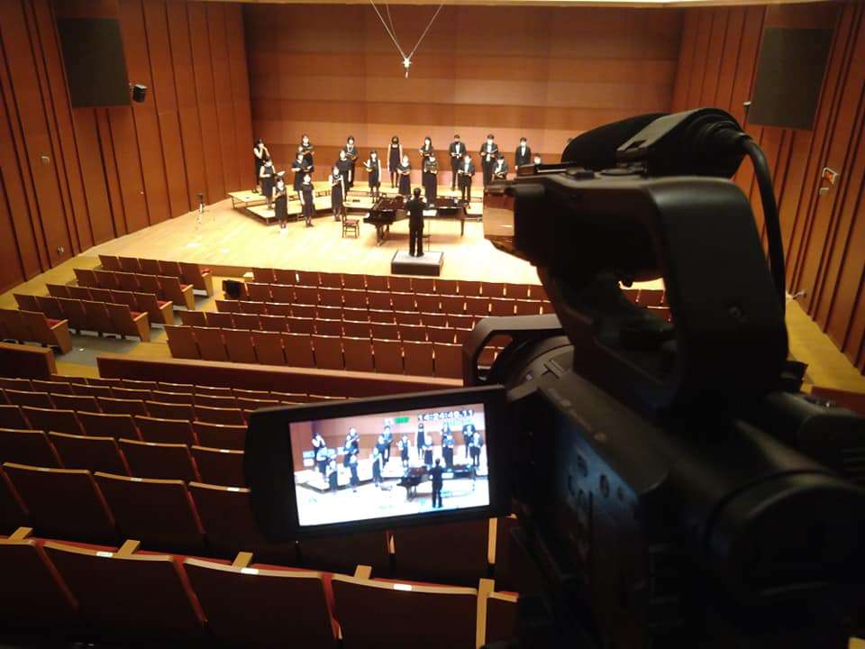 堀川音楽高校ホールにて合唱団さんの演奏を撮影