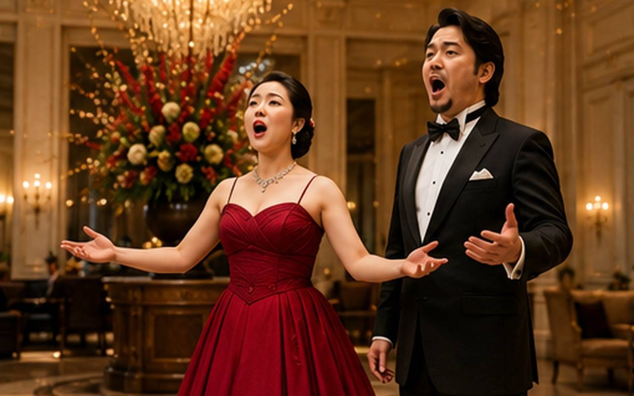 ホテルのカウントダウンイベントで0時を迎える瞬間